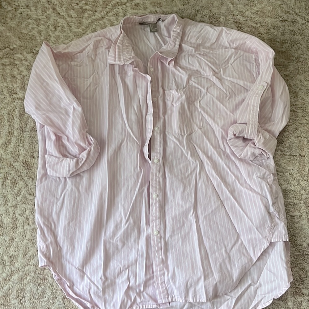 Forever 21 womens pink stripe dress shirt